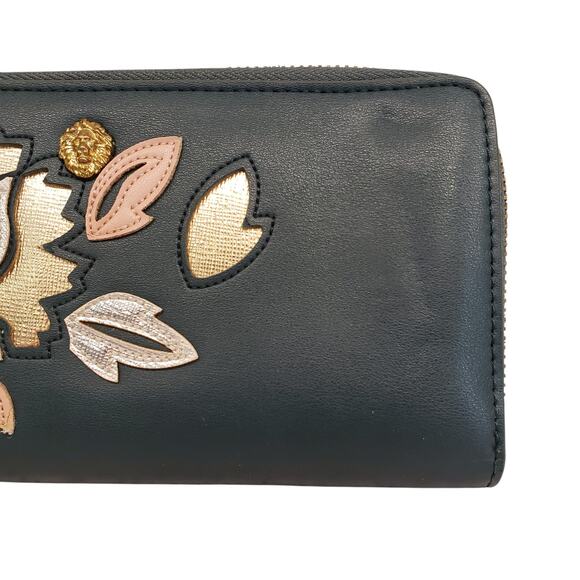 Womens Anne Klein Silver and Gold Floral Print Wallet HTF - Picture 4 of 15